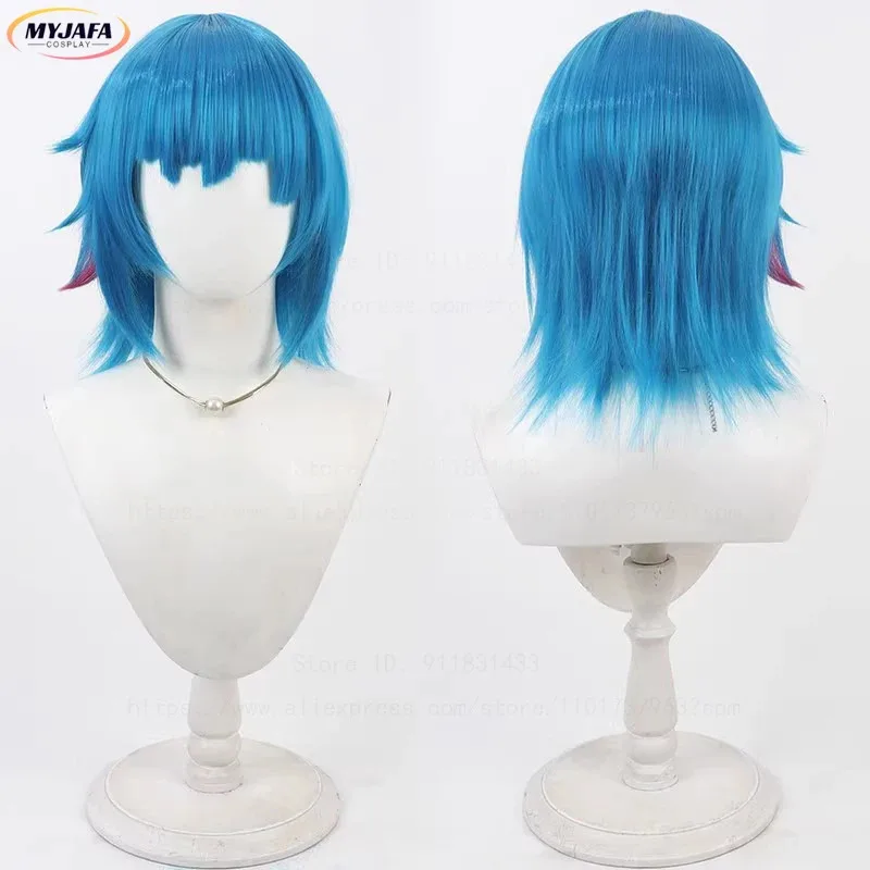 

New Jinx Cosplay Wig Arcane Season 2 Ball Dance Party Short Blue Heat Resistant Synthetic Hair Anime LOL Role Play Wigs + WigCap
