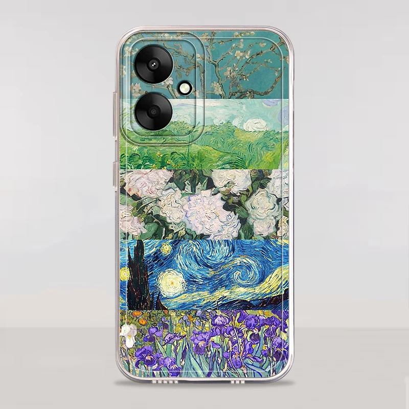 Funda para Xiaomi Redmi Note 11S 10Pro 8 10S 10Lite 11 14 13 12 Pro Plus 9 12S cubierta transparente Van Gogh girasoles