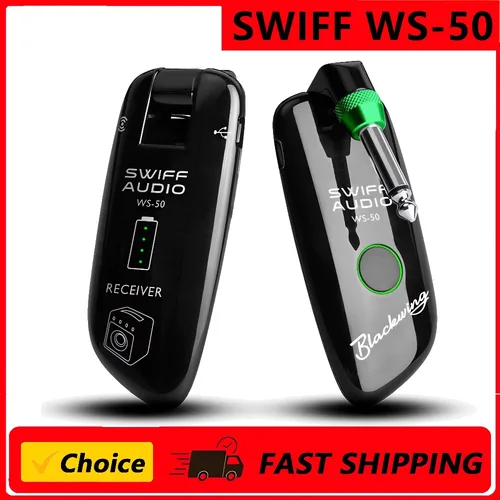 SWIFF WS-50 UHF Sistema inalámbrico de guitarra digital (transmisor + receptor) Alcance de transmisión de 50 M Batería recargable incorporada