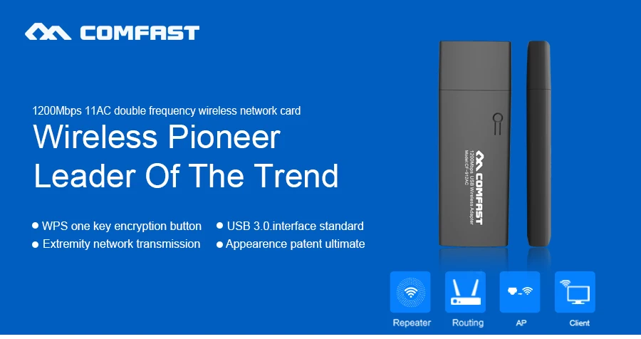Comfast kali linux wifi adapter 5ghz rtl8812au chip 1200mbps usb 3,0 wifi adaptador antenne para pc ethernet dongle cle de rede