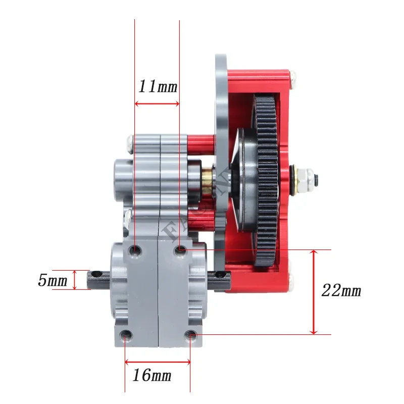 Полностью металлическая коробка передач средней коробки передач с редуктором двигателя для 1/10 RC Crawler Car Axial SCX10 коробка передач,