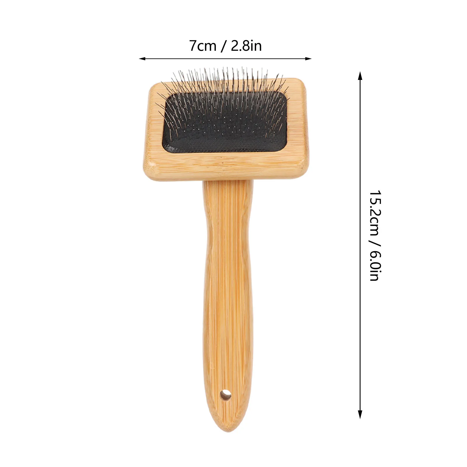 Macrame Slicker Comb with Hole Air Bag Cushion Finely Polished Bamboo Cleaning Slicker Brush for Pet Tapestry Dog Slicker Brush