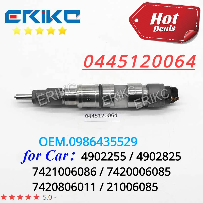 

New 0445120064 Common Rail Injector 0986435529 Diesel Injection 7421006086 Genuine Injector for VOLVO 4902255 4902825 21006085