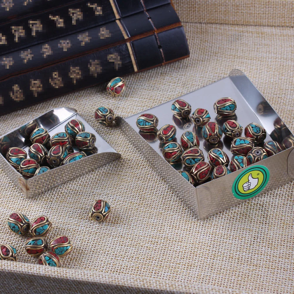 10pcs Nepal Handmade Handmade Handmade Spacer Beads Copper Spacer Beads Hole Beads for Jewelry Making (496-Y10267)