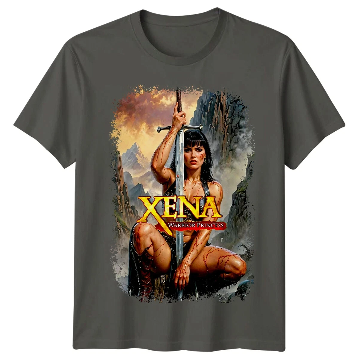 Camiseta Xena Warrior Princess para hombre, camiseta clásica de verano con gráfico de programa de televisión de acción de fantasía, ropa informal Retro de manga corta para fanáticos