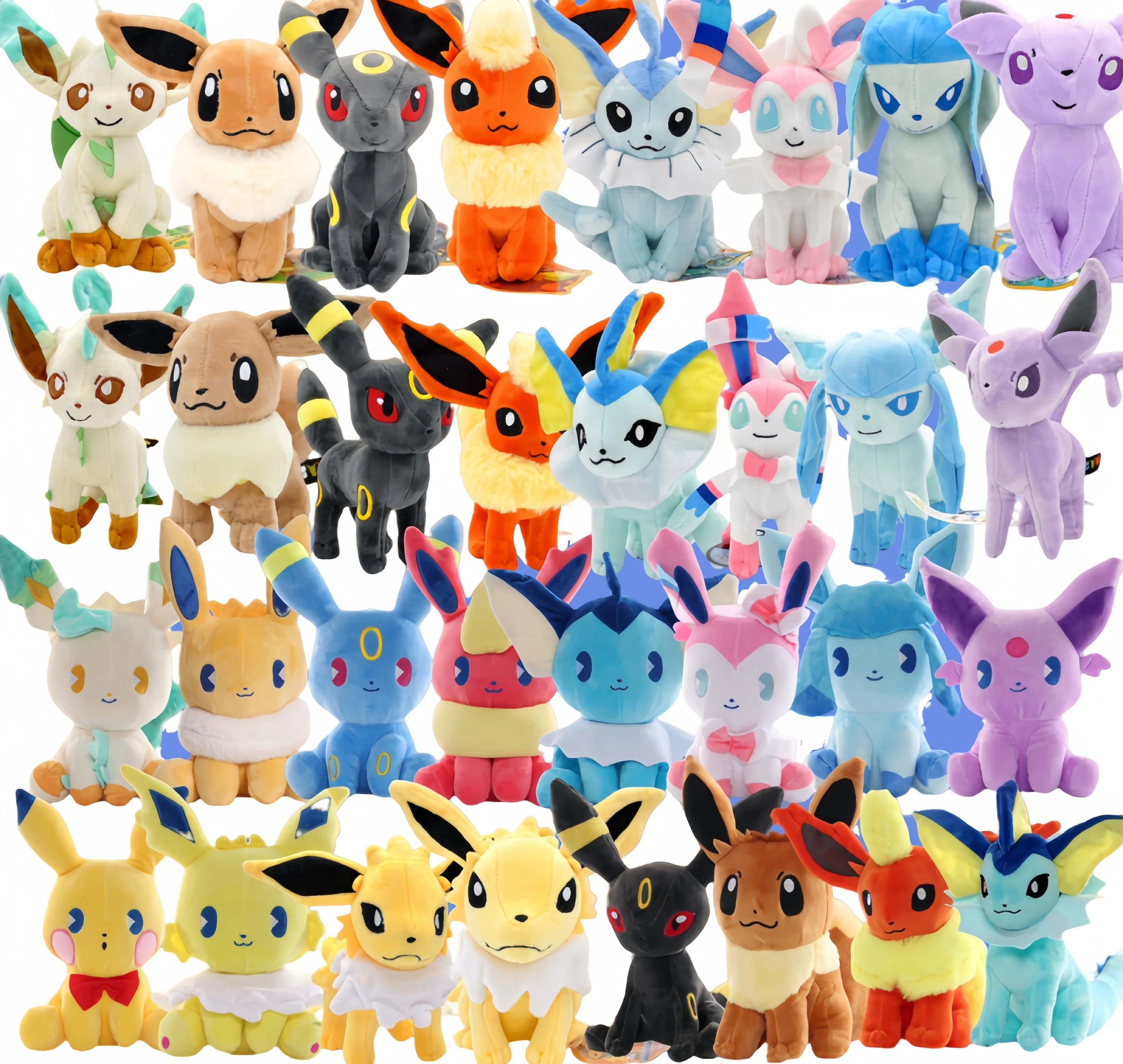 Kawaii Eevee Evolution Stuffed Plush Toy Pokemon Evolution Umbreon Flareon Jolteon Glaceon Vaporeon Sylveon Espeon Peluche Dolls