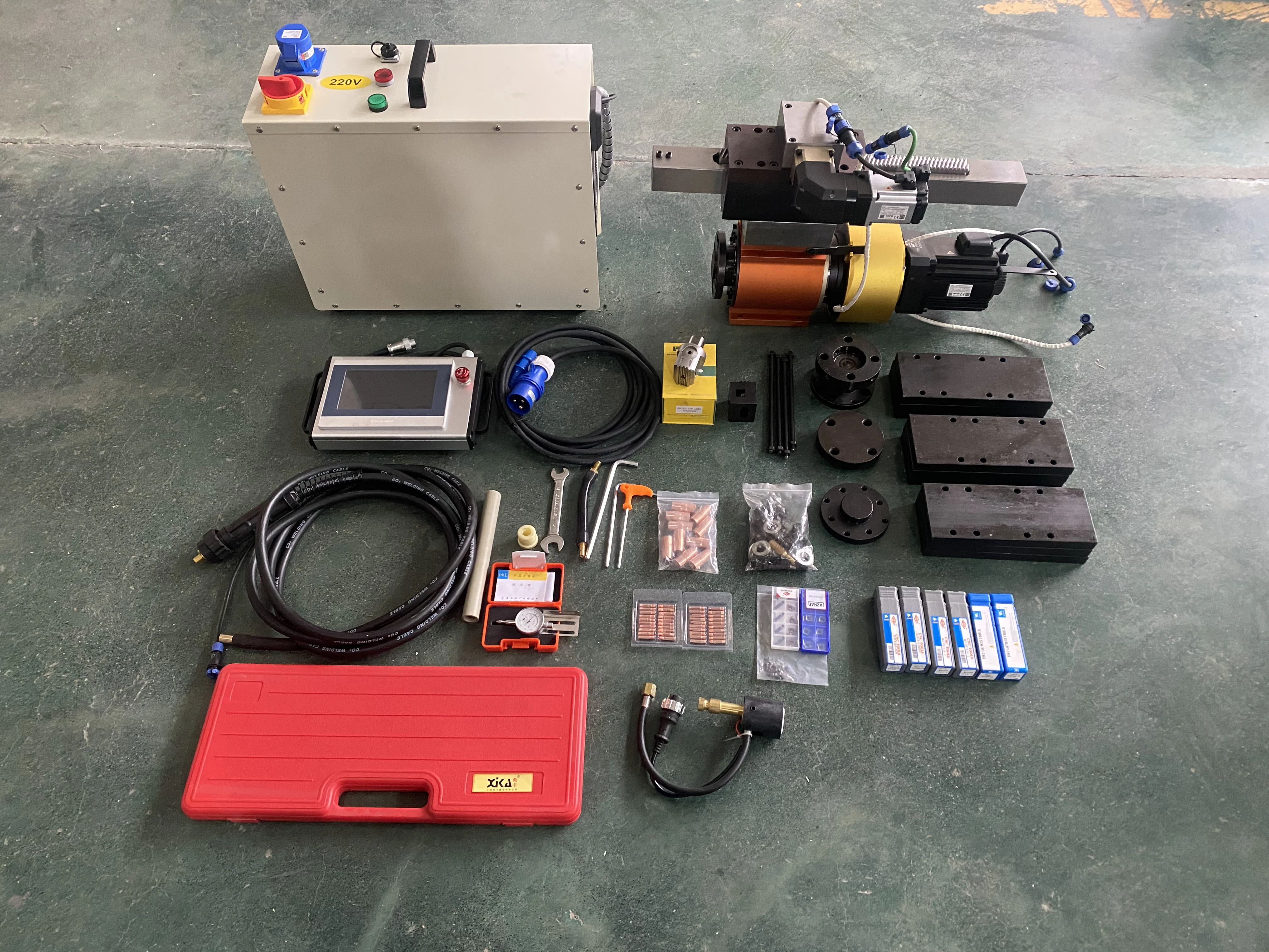 Portable External Shaft Turning Machine and External Cylindrical Welding Machine for Engineering Maintenance