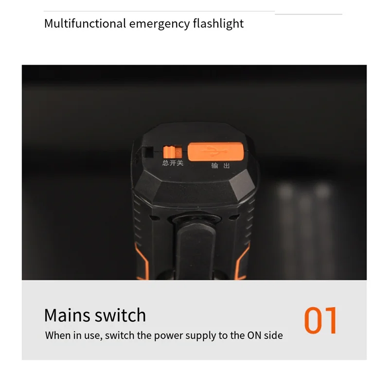 Multifunctional Hand Crank Flashlight Dynamo Forhiking Camping Hand Crank Dynamo Powered Emergency LED Flashlight