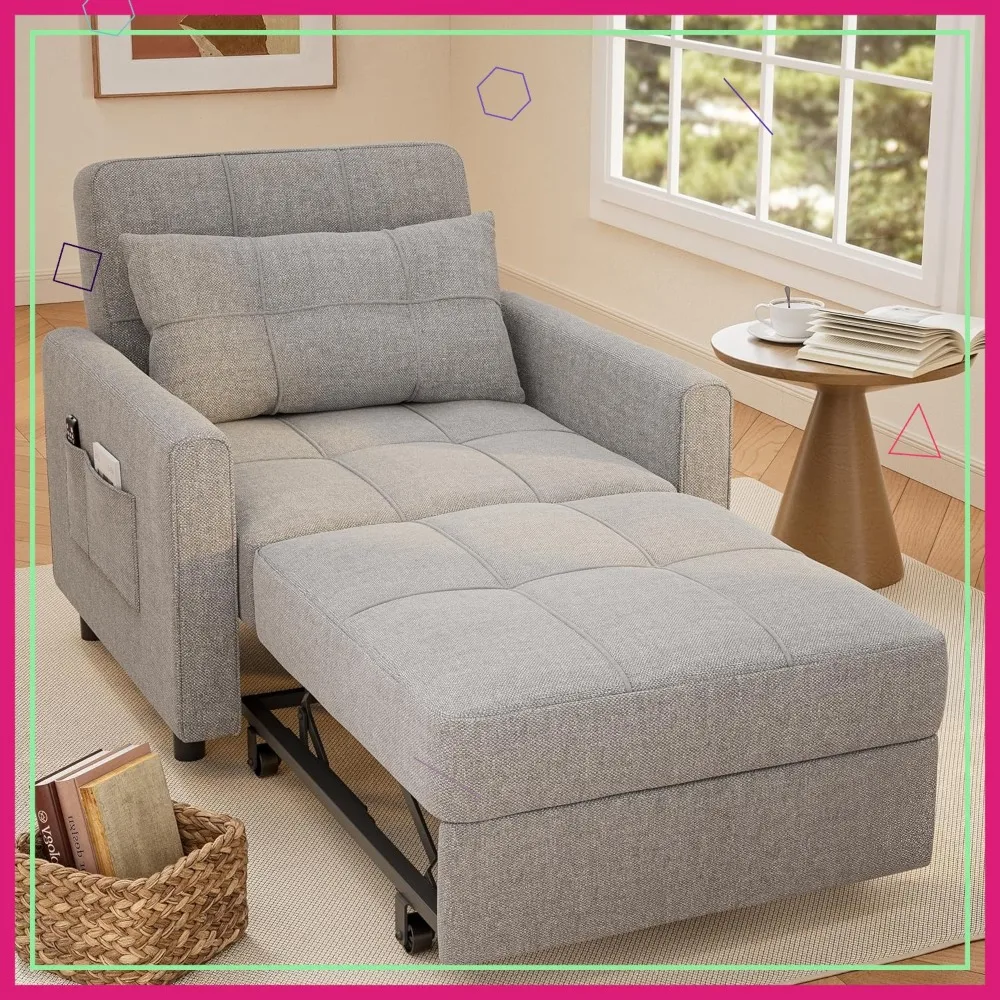 

Раскладной диван-кровать 3-в-1, выдвижное спальное место с регулируемой спинкой для гостиной, спальни