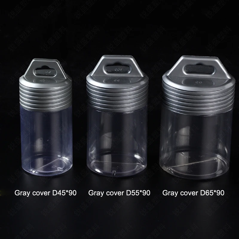 PVC Transparent Plastic Bottle Opener Drill Bit Round Bottle Storage Tank Free Combination Transparent Plastic Storage Container