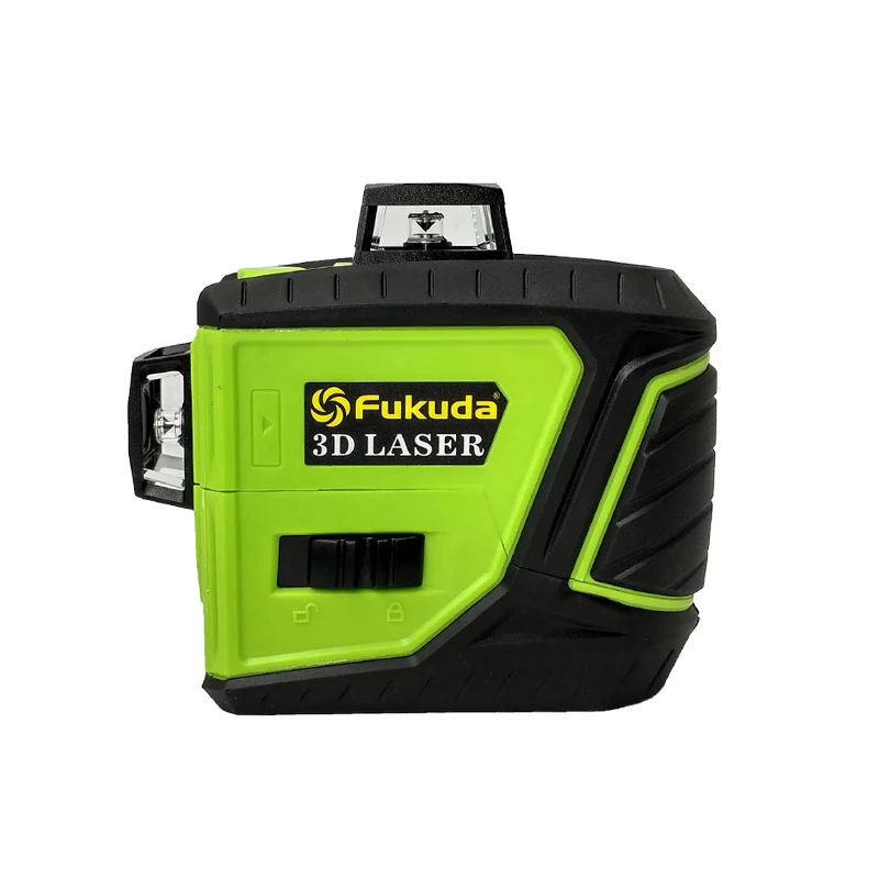 Fukuda 12 linhas MW-93T bateria de lítio verde laser nível 360 Auto-nivelamento Cruz Linha Nível Laser 3D