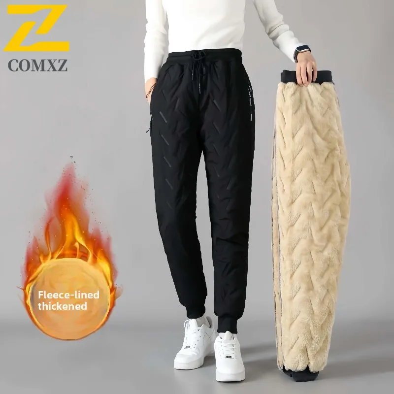 

COMXZ Cotton Pants Men 2025 New Outdoor Sports Plus Velvet Thickened Anti Cold Warm Harem Pants Winter Casual Loose Cotton Pants