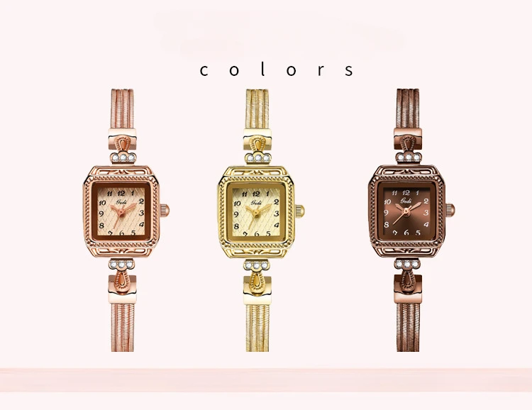 Elegant Lady Wristwatches Luxury Gold Square Dial Simple Casual Women\'s Watches Waterproof Stainless Steel Golden Girls Watches