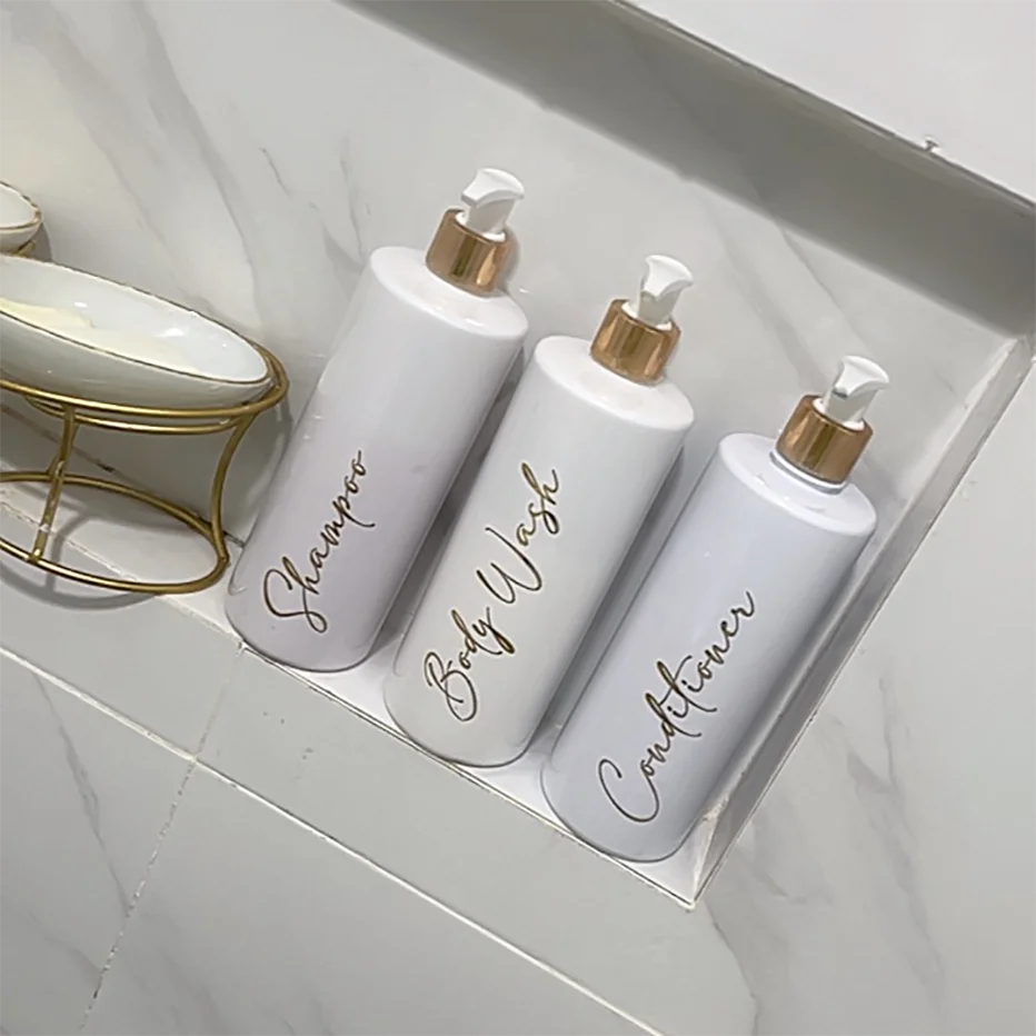 Plastic Press Lotion Dispenser Bathroom Accessories Shampoo Conditioner Shower Gel Bottle Lotion Storage Container