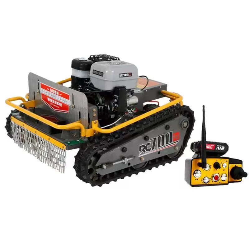 Remote control lawn mower orchard grass crusher pneumatic crawler crawling gasoline transport vehicle