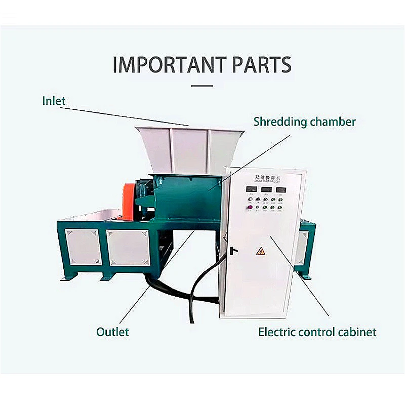 Industrial Shredder Double Shaft Rubber Recycling Machine Whole Truck Tires Steel Belt Separation Crumb Rubber Production Custom