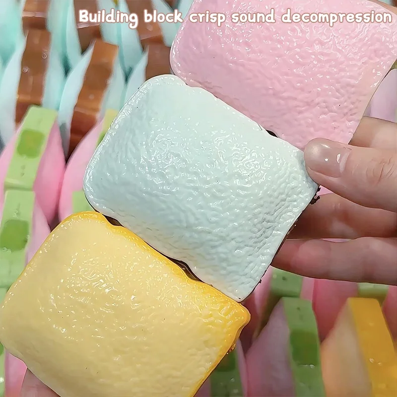 Crunchy Sound Squeeze Toast Butter Stick Squish Handmade Ball Block Filling Moldable Decompression Toy ADHD Sensory Play Relief