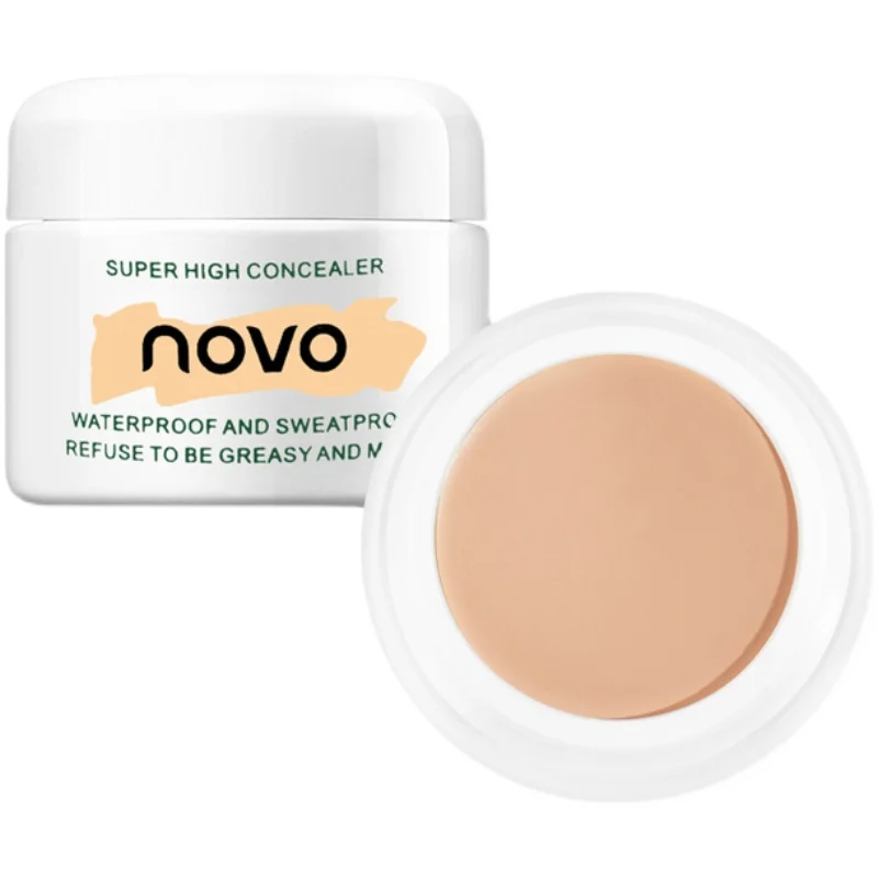 Novo Volledige Dekking Vlekkeloze Make-Up Textuur Concealer Foundation Voor Gezichtsacne Markeert Donkere Kringen Tatoeages Krachtige Contour