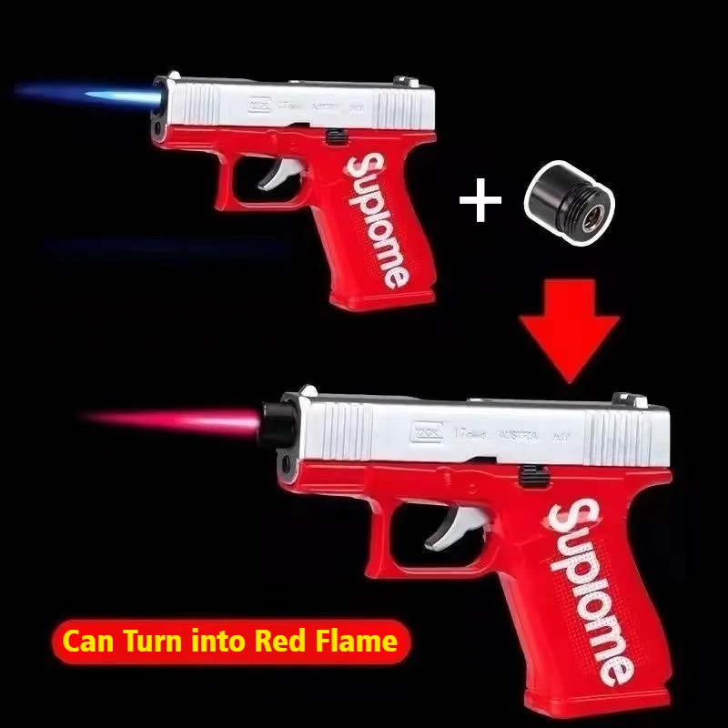 

New Windproof Handgun Inflatable Lighter Jet Flame Open Flame Blue Flame Cigar Ignition Gun Lighter Fashionable Men's Gift
