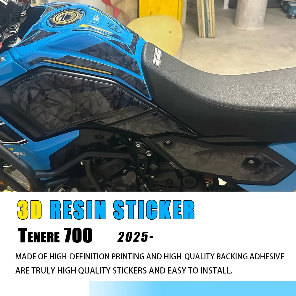 

For Tenere 700 2025 Motorcycle Accessories T700 Tank Pad Protector Waterproof Scratch 3D Resin Sticker Kit