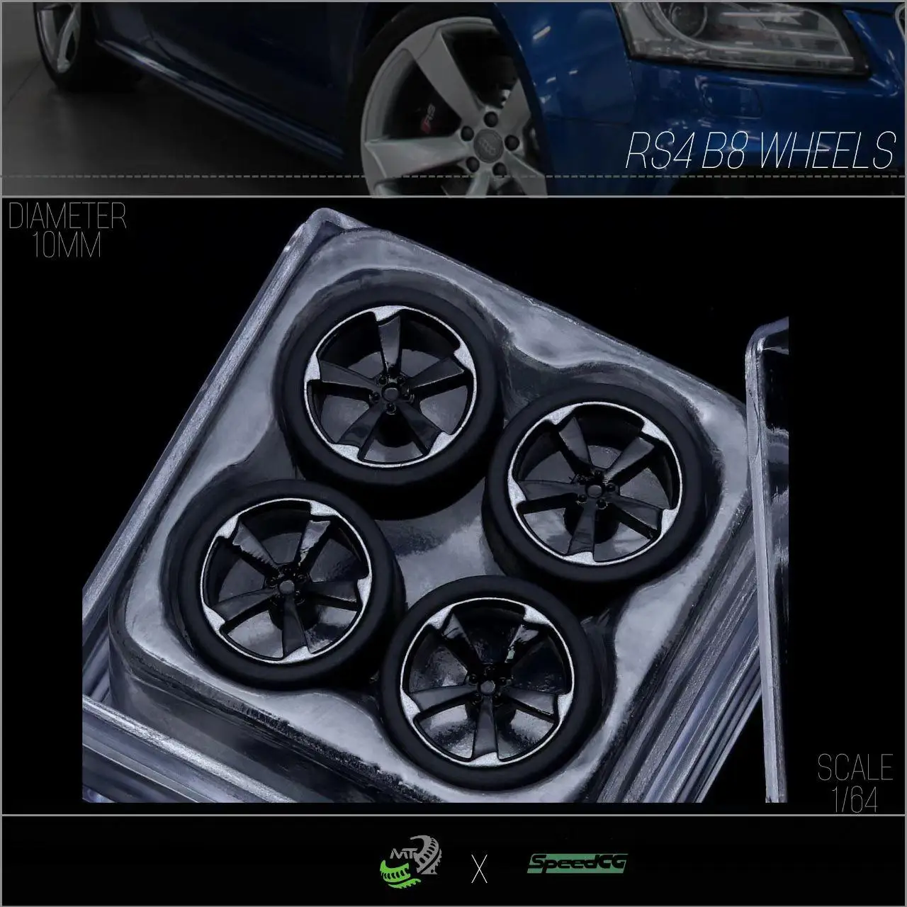 1/64 Wheels with Tire for Diecast Model Car,Speedcg BBS RI-D 