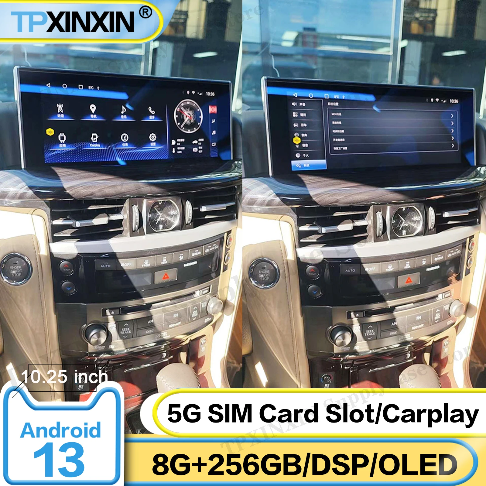 10.25 Inch Screen Car Radio For Lexus LX570 2008~2015 Android Auto GPS Navigation Multimedia Video Stereo Receiver IPS Head Unit