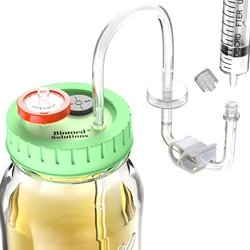 Upgraded Liquid Culture Lid with Tubing for Media Extraction Standard Mason Jar Mycology Tube Lid for Mushroom growing