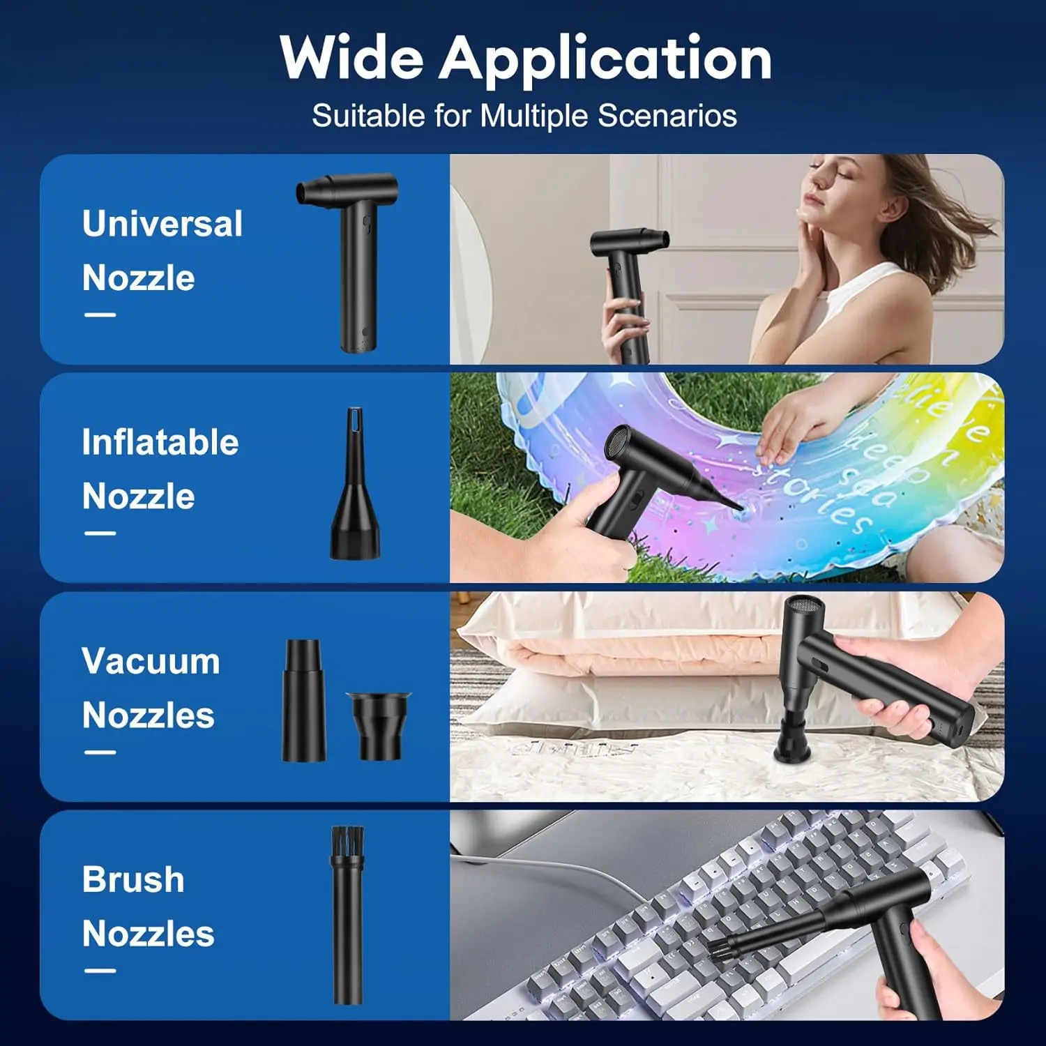 120000 RPM Violent Turbo Fan Blowing Absorbing Integrated Handheld Wireless Violent Fans Electric Air Duster Cordless Compressed