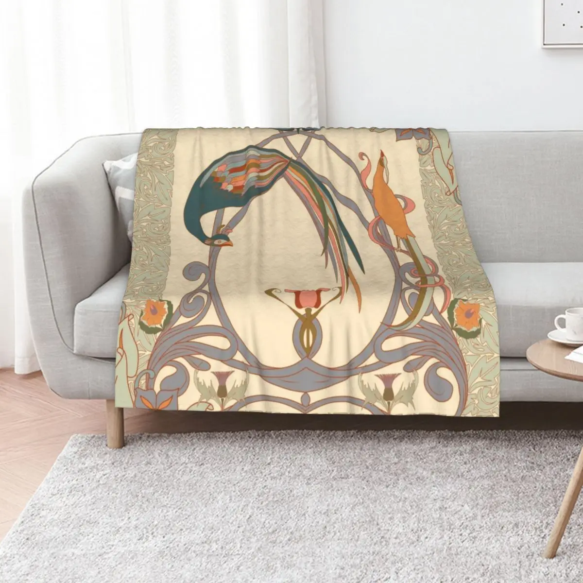 

art nouveau Throw Blanket christmas decoration Moving Decorative Beds manga Blankets