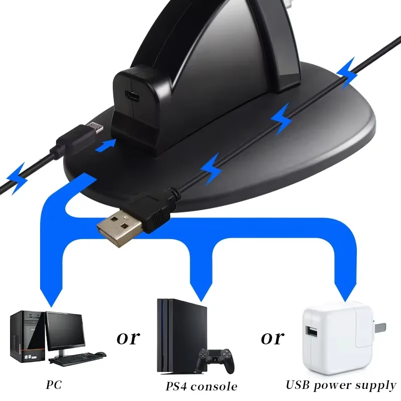 DATA FROG LED Dual USB Charging Dock Charger Controller Holder Stand For PS4/PS4 Slim/PS4 Pro Gamepad
