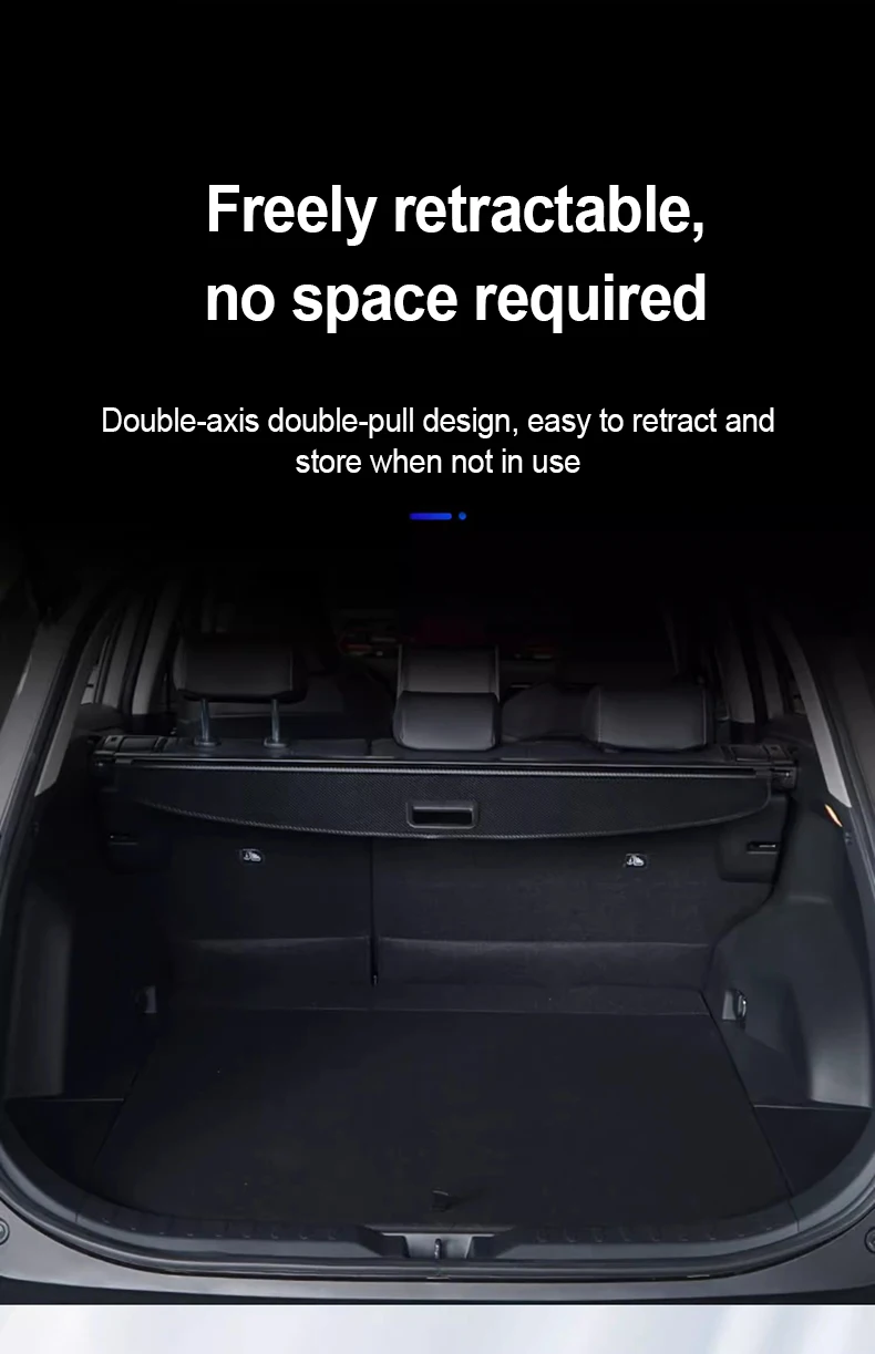 Kofferraumabdeckung für Tesla Model Y Juniper Launch 2025-2026 – Gepäckablage, Sicherheitsvorhang, Trennwand, Matte – Detail 3
