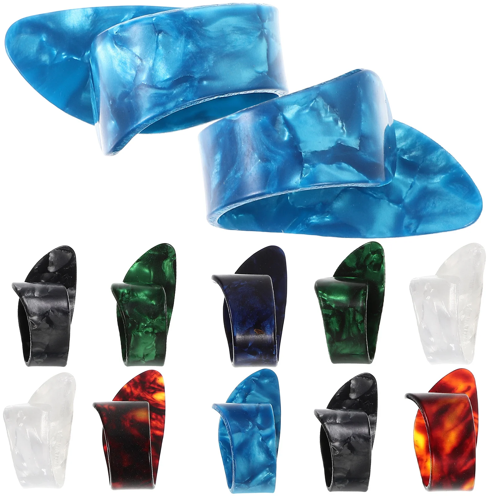 ชุดปิ๊กกีตาร์ 12 ชิ้น แบบนิ้วโป้ง ทำจากไซโลไนต์ สำหรับกีตาร์เบส กีตาร์ไฟฟ้า กีตาร์โปร่ง แพ็คหลากหลาย อุปกรณ์เสริมเครื่องดนตรี