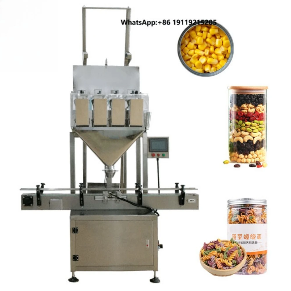 4 Head Linear Weigher Automatic Packing Weigher Nuts Seeds Granule Packing Machine Filling Machine Grain Bottle Filling Machine