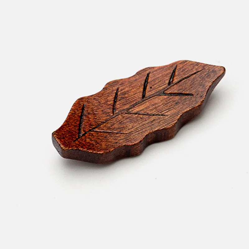 1pcNatural Wooden Leaf Shape Tableware Stand Chopsticks Holder Spoon Fork Rest Rack Multifunctional Kitchen Dinner Table Storage