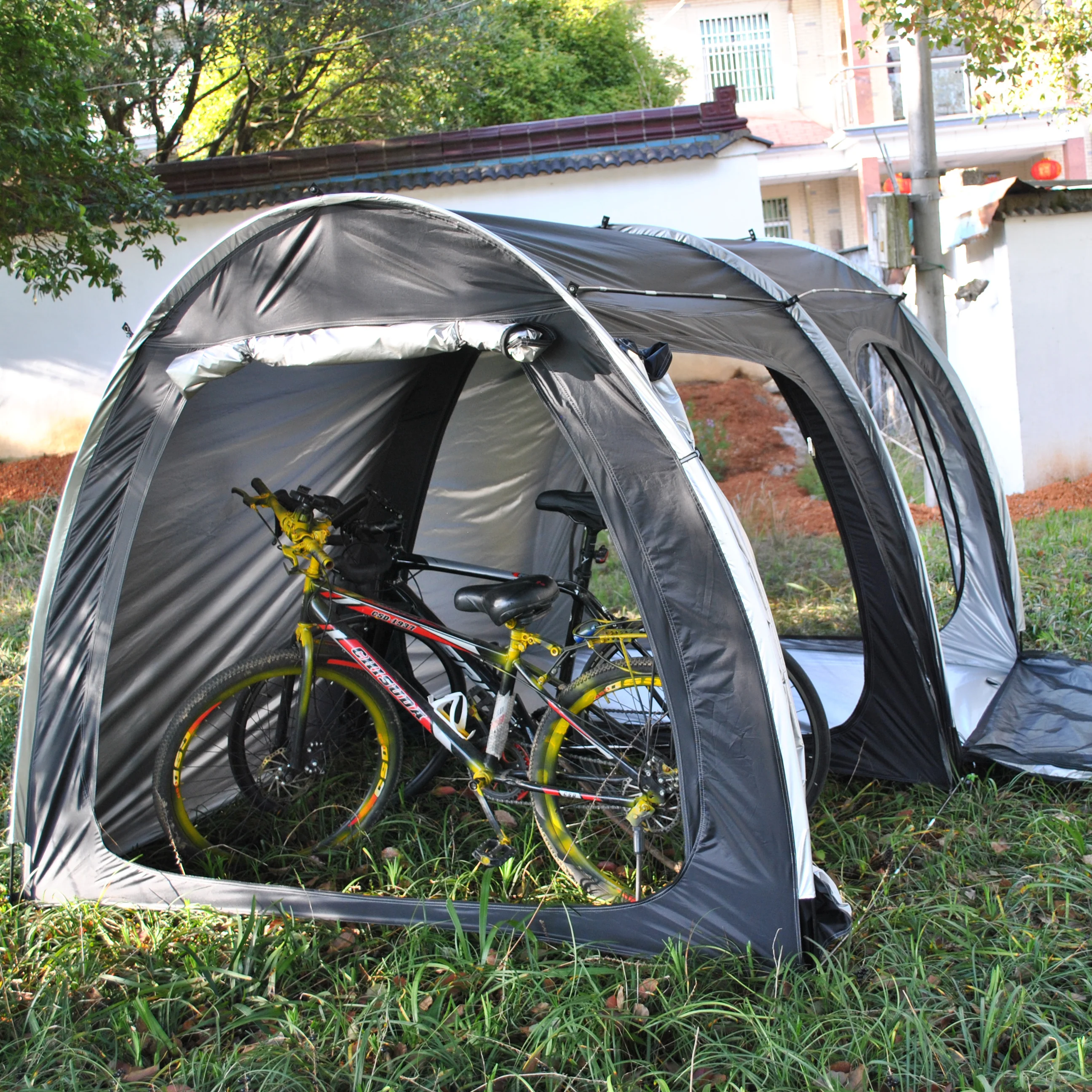 

Motorcycle Tent for Camping 2-3 Person Waterproof Instant Tents with Integrated Motorcycle Port Vestibule Bike tent,Ride tent