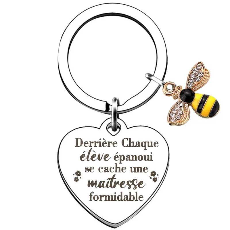 Merci maitresse French Teacher Keychain Teachers Appreciation Gifts from Students Graduation Gift Teachers Keyring Gift