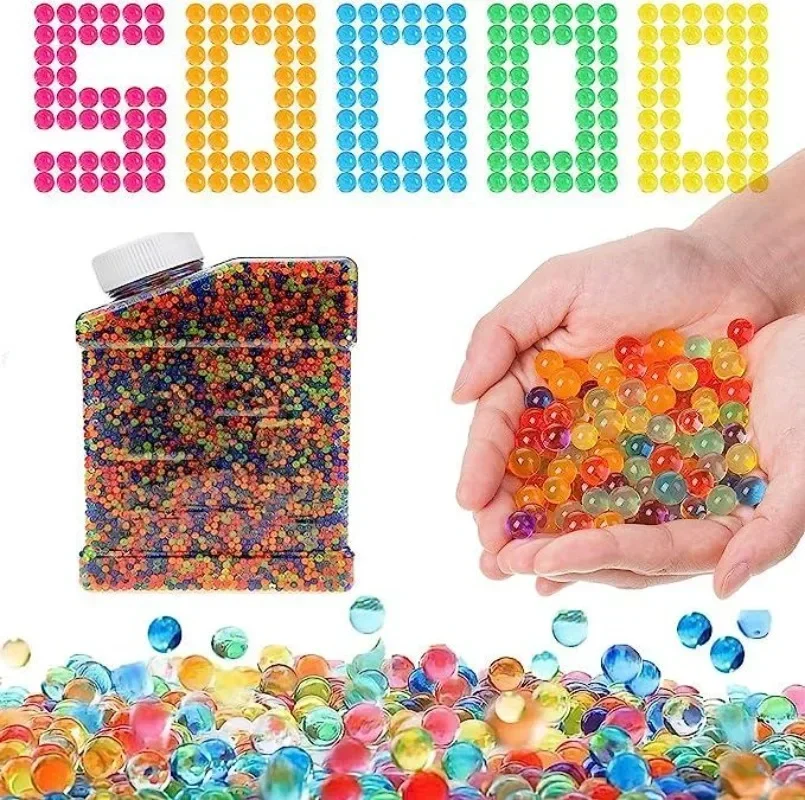 

50000PCS 7-8mm Water Beads Refill Ammo Non-Toxic Gel Balls for Gel Blaster Water Gel Balls Gun Kids Toy Growing Water Balls