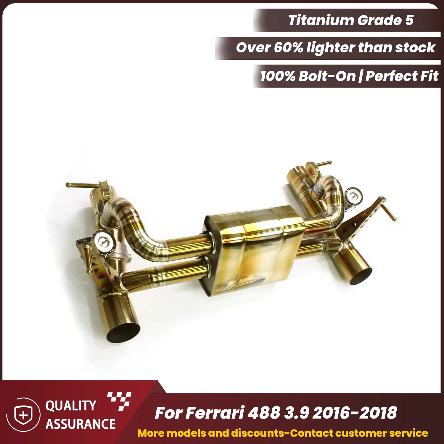 

ECCF Supercar Tone Titanium Catback Exhaust For Ferrari 488 3.9 Aggressive Exhaust Sound Performance Upgrade Easy Installation