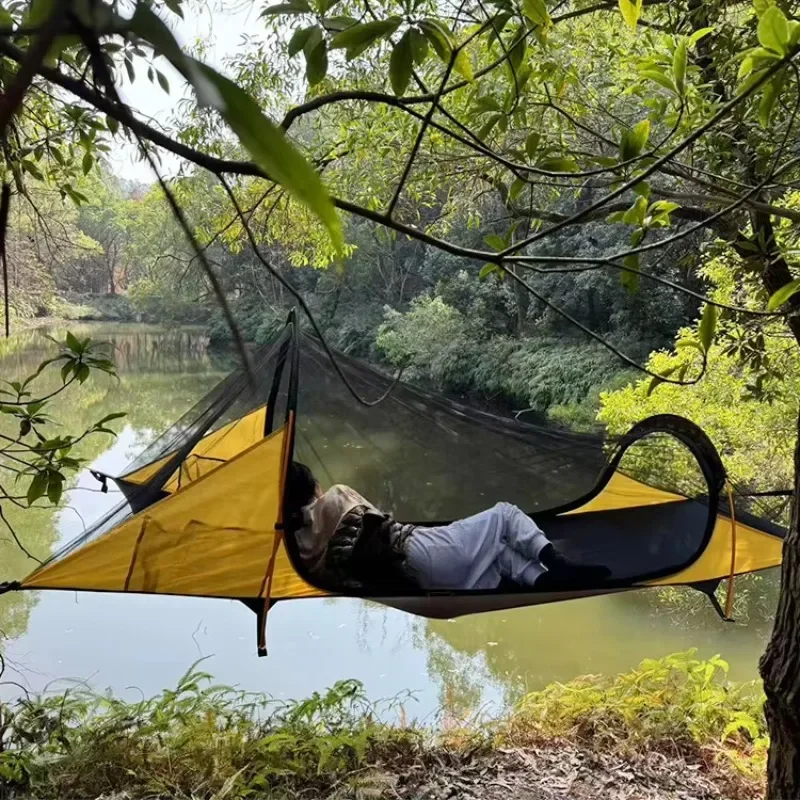 Rainproof waterproof triangle tree hammock tent camping hammock outdoor camping hanging tree hammock tent