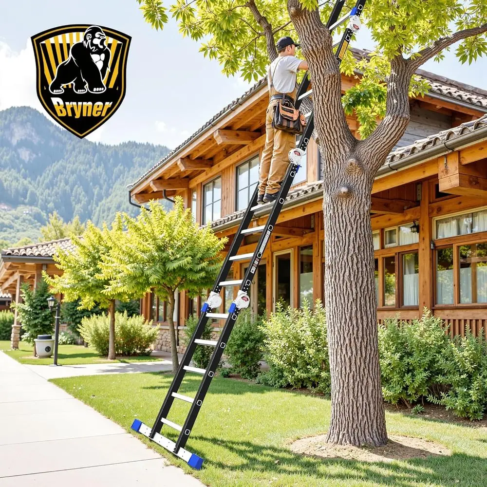 7-in-1 19.7ft Adjustable Aluminum Telescoping Ladder, 330lbs Capacity Multi-Position Extension Ladder