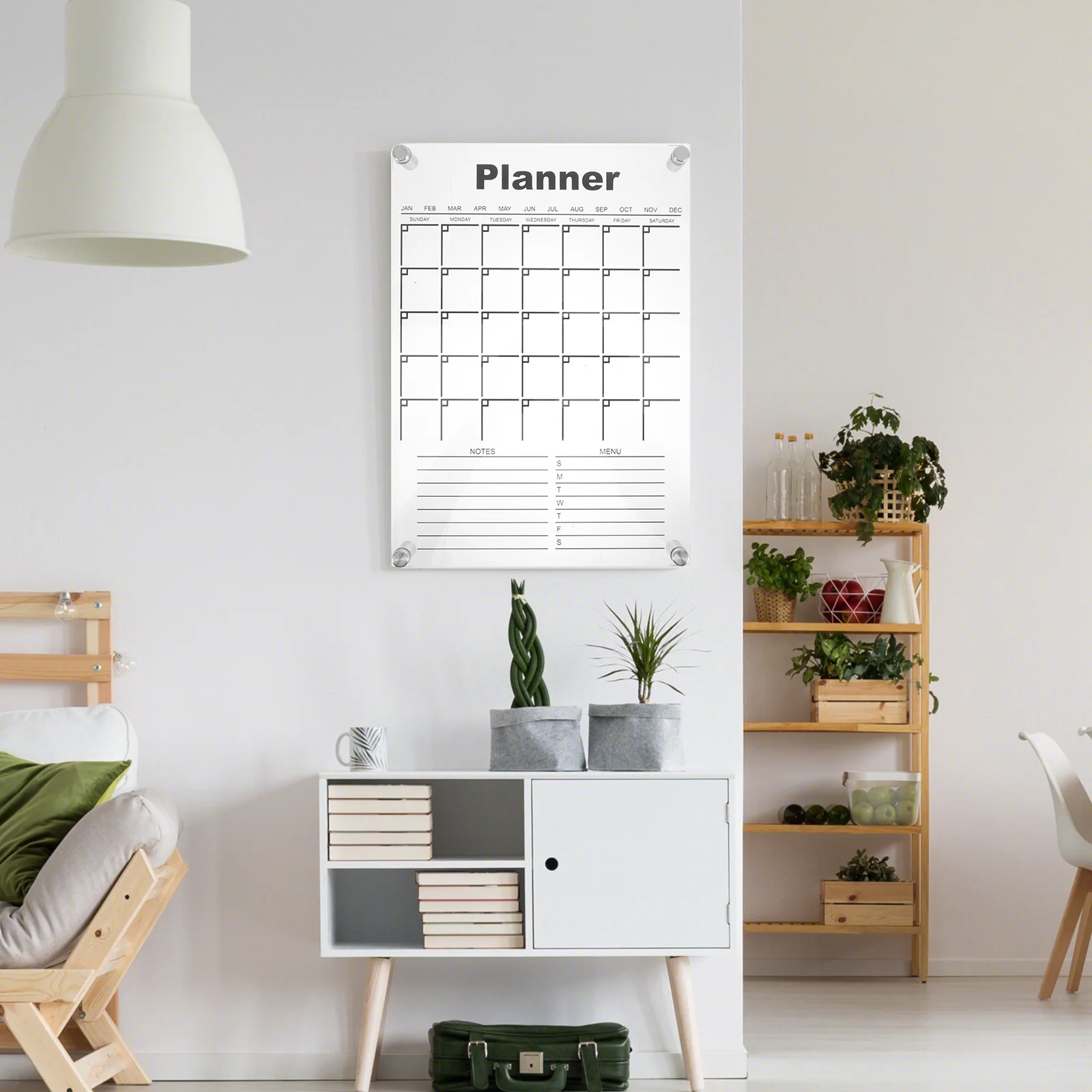 مجموعة واحدة من تقويم الحائط الأكريليك القابل لإعادة الاستخدام، لوحة رسائل شفافة مثبتة على الحائط لمخطط شهر المكتب المنزلي #1