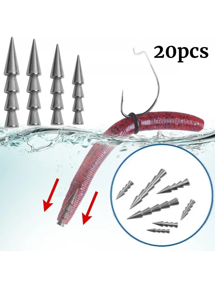 20 Stück/Set Angelblei-Einsätze 0,5g 1g 1,5g 2g Bleigewichte für Wurmköder Angelzubehör