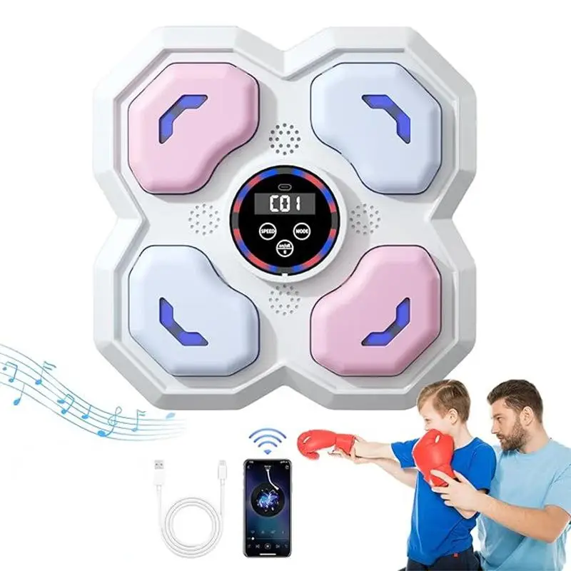 Children's Smart Music Boxing 4-Target Machine Sports Fitness Boxing Trainer Home Exercise Response Training Boxing Wall Target