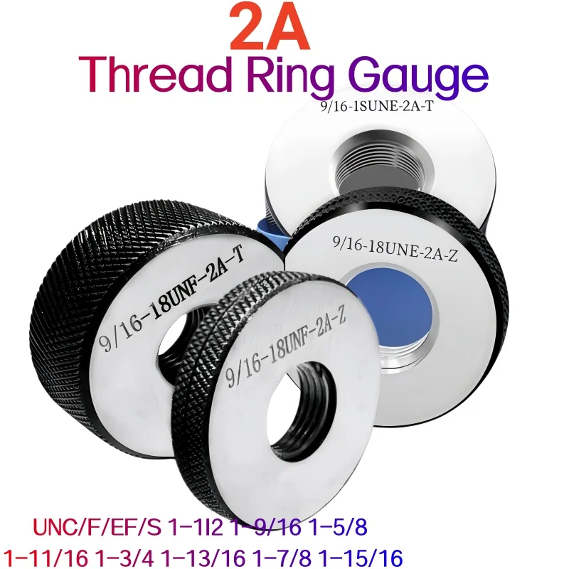 2A American Thread Ring Gauge 1Set 1-1/16 to 1-13/16 UNC F EF S 1*GO 1*NOGO Thread Inspection Tools