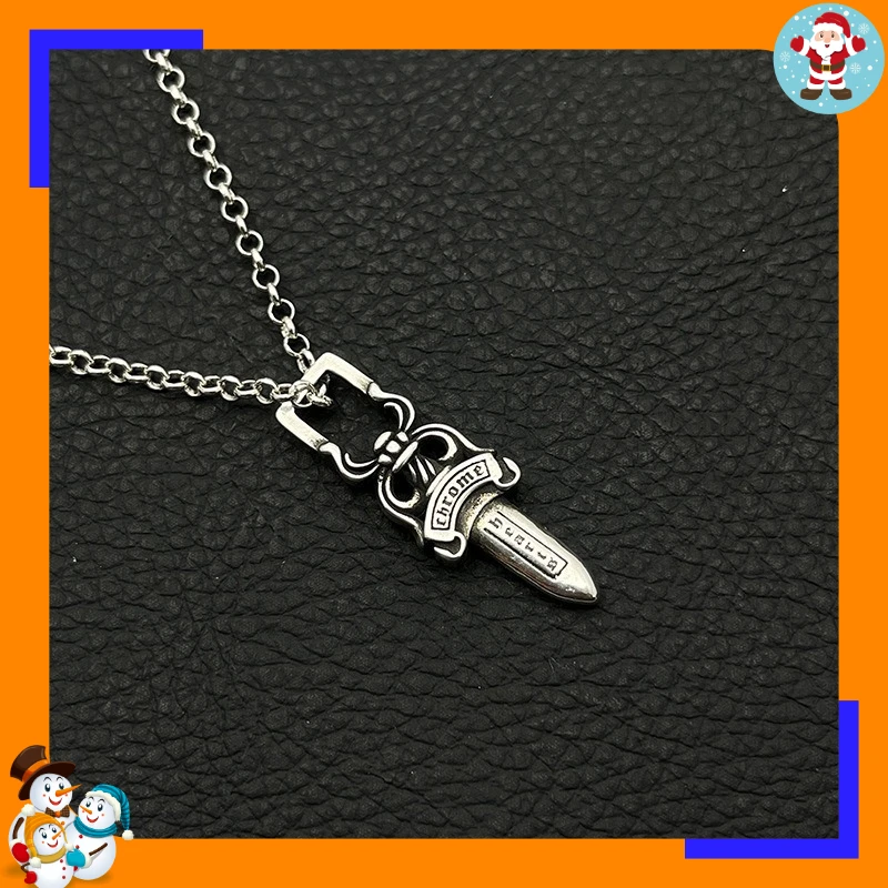 High-end Retro Small Sword Necklace Men's and Women's Cross Pendant Dagger Classic Men's Domineering Gift
