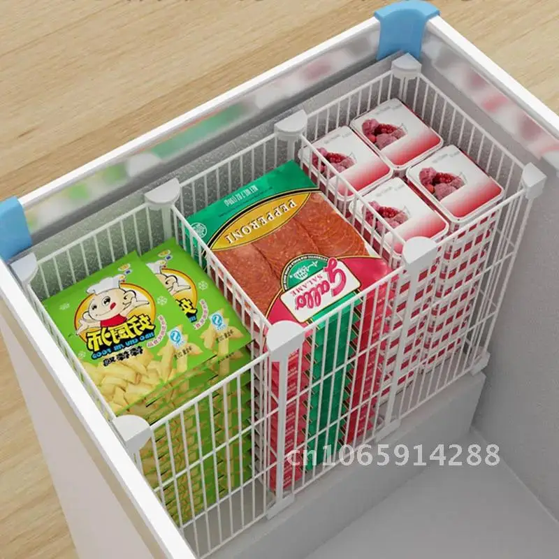 Quadro aberto de armazenamento montar freezer partição grelha aço h37cm net na ilha freezer geladeira organizador rack horizontal