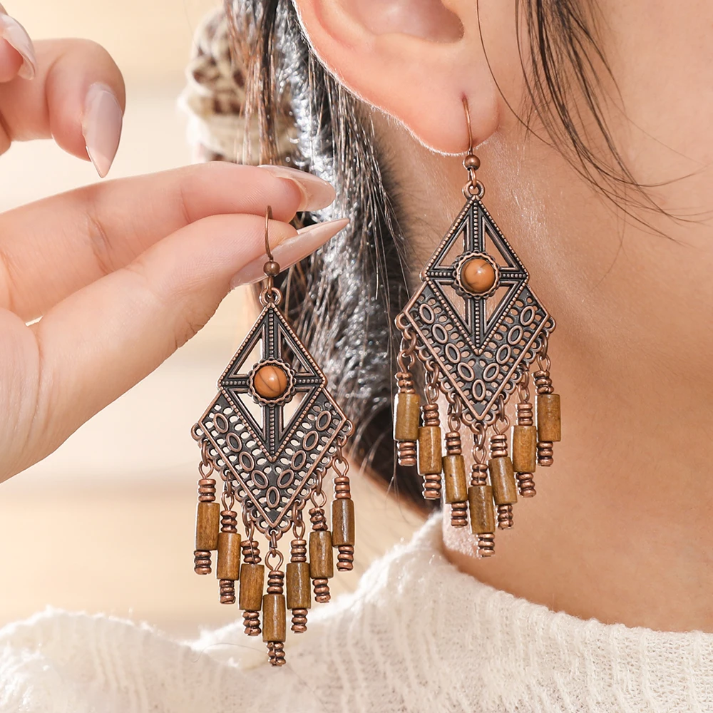 Boho Vintage Tassel Dangle Earrings Assorted Funky Earrings Dainty Chic Jewelry Distressed Finish Workmanship Daily Wear Gifts