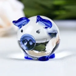 2020 Cute Glass Pig Figures Glass Miniatures Miniature Animal House Decoration Crafts Cute Ornaments
