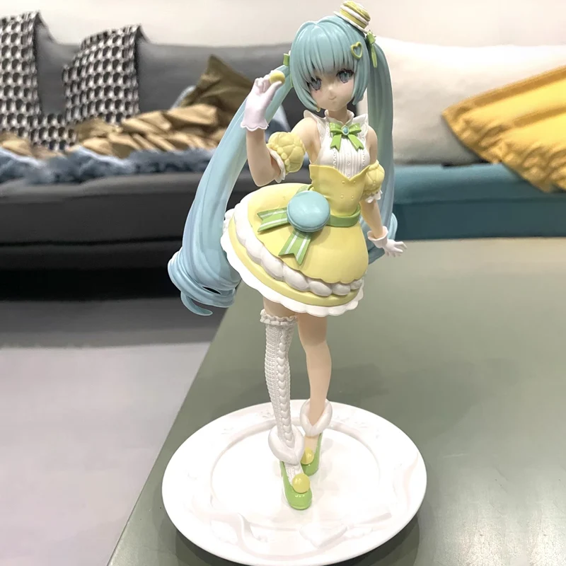 オリジナル風流初音ミクエクシードクリエイティブシリーズアニメフィギュアレモン色のミクコレクション装​​飾品のおもちゃ子供のためのギフト