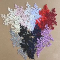 5Pair Patchwork Fabric Lace Applique Sew Fabric Embroidery Flower Exquisite Trim Patches Crafts Stickers Bag Gown
